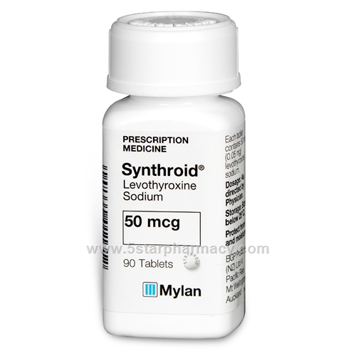 Synthroid (Levothyroxine) 50mcg (0.05mg) 90 Tablets/Pack