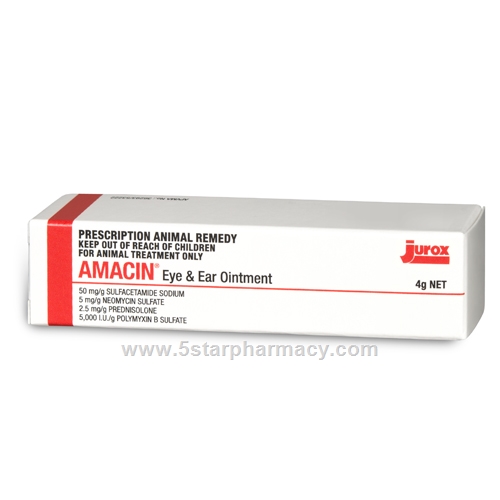 Amacin Ear & Eye Ointment 4g (Neomycin/Polymyxin B/Prednisolone/Sulfacetamide)