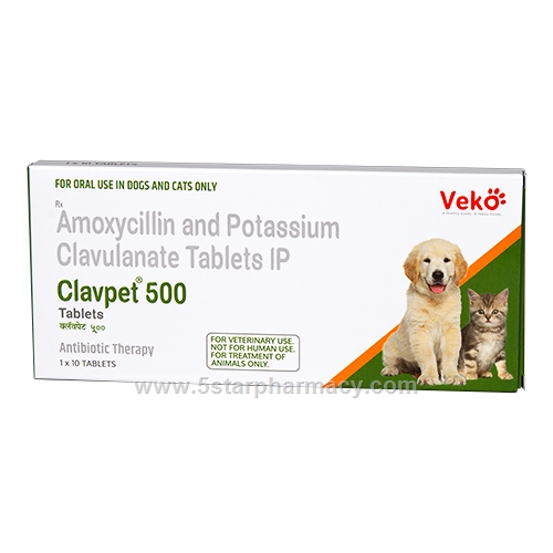 Clavpet (Amoxycillin & Potassium Clavulanate 400mg/100mg) 10 Tablets/Pack