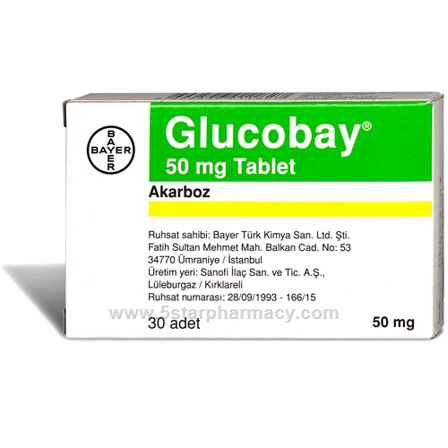 Glucobay (Acarbose 50mg) 30 Tablets/ Pack